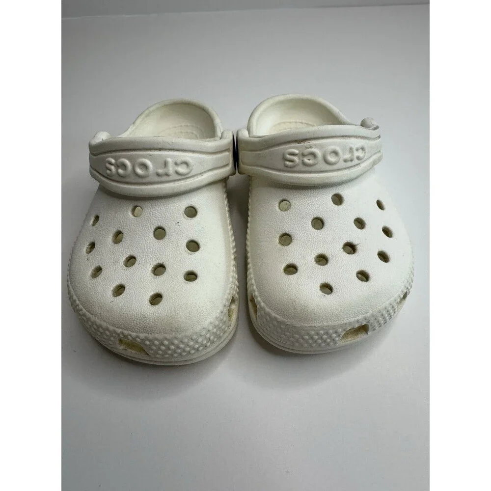 Child Crocs White Clog Sandals Size C 5, Unisex